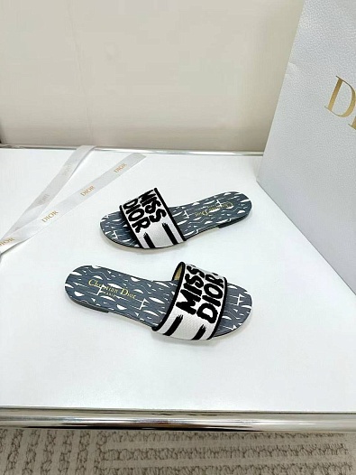 Женские шлёпанцы Dior Dway Premium - Navy   