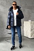 Мужской тёмно-синий пуховик Canada Goose logo-patch