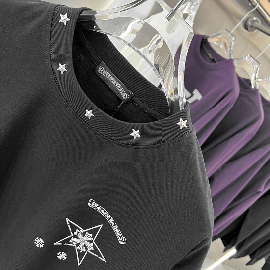 Чёрная оверсайз футболка Chrome Hearts Premium