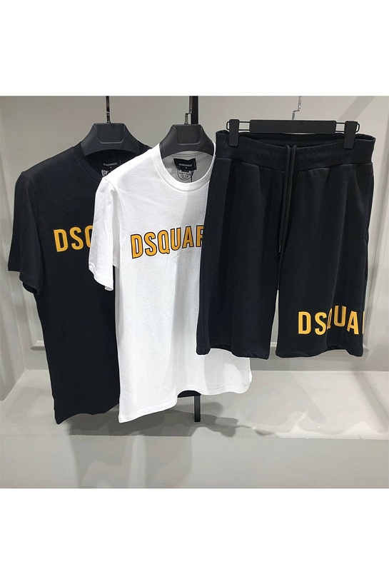 Чёрные мужские шорты Dsquared2 logo-print