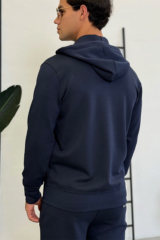 Кофта на молнии Dolce & Gabbana logo plaque - Navy