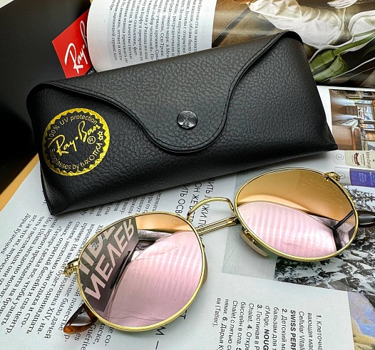 Солнцезащитные очки Ray-Ban Round Metal - Pink Mirrored   