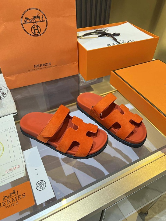 Женские замшевые сандалии Hermes Chypre premium