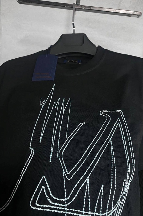 Чёрная оверсайз футболка Louis Vuitton Frequency Graphic