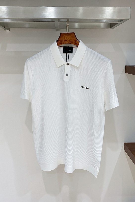 Мужское белое поло Kiton premium
