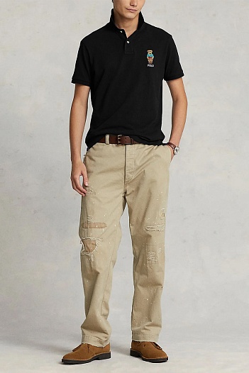 Мужское чёрное поло Polo Ralph Lauren "Bear"   