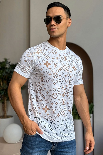 Белая мужская футболка Louis Vuitton Monogram All-over   