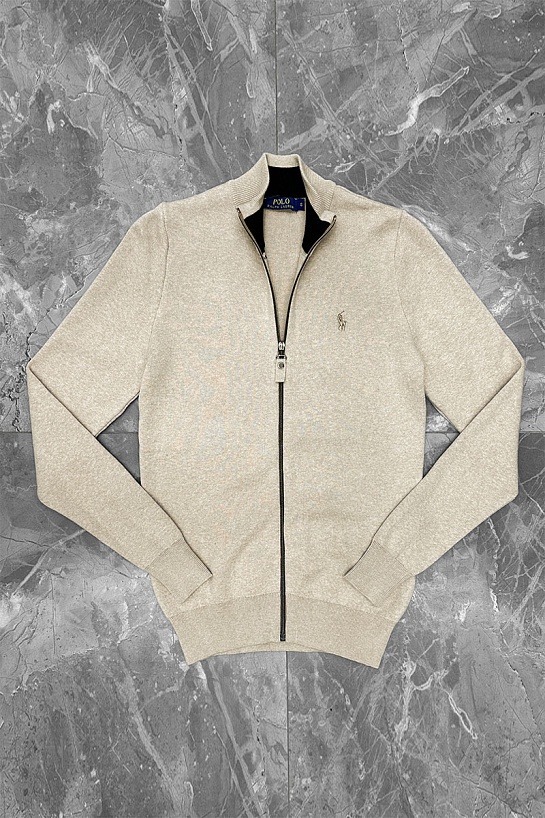 Мужская бежевая кофта Polo Ralph Lauren pony-embroidered
