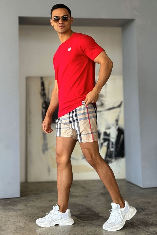 Мужские бежевые шорты Burberry London Check