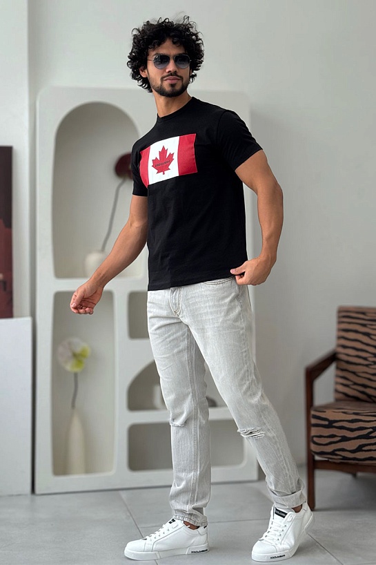 Футболка тёмно-синего цвета Dsquared2 Flag of Canada