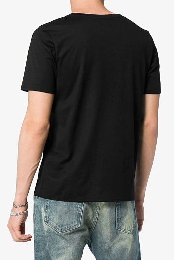 Мужская чёрная футболка Saint Laurent logo-print   