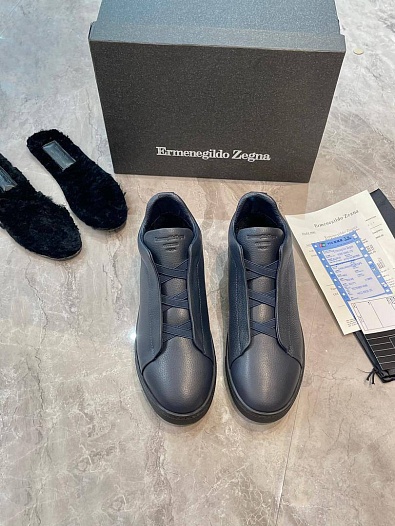 Кроссовки с мехом Ermenegildo Zegna Triple Stitch - Grey   