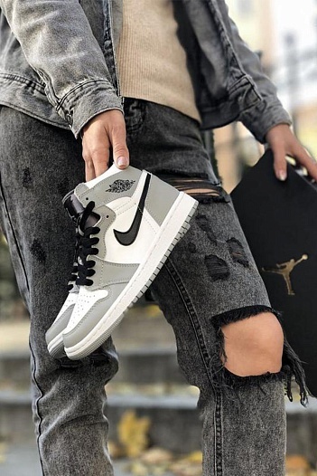 Кроссовки Nike Air Jordan 1 Mid - Light Smoke Grey   