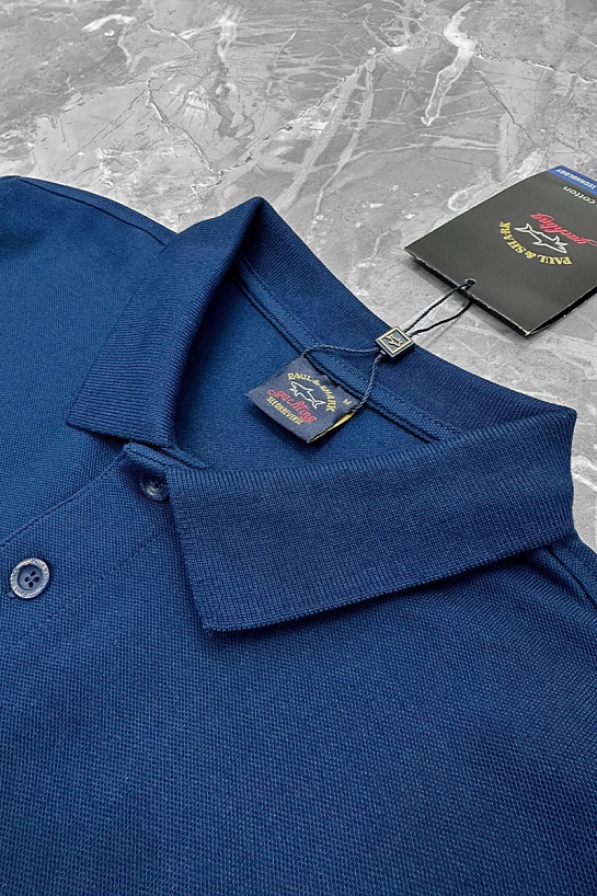 Синее поло Paul & Shark logo-embroidered