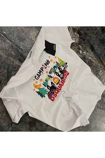 Мужская футболка Dsquared2 "Camping" - White   