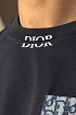 Чёрная оверсайз футболка Dior pocket logo