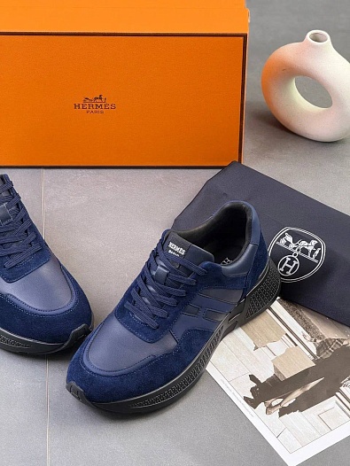 Мужские комбинированные кроссовки Hermes   