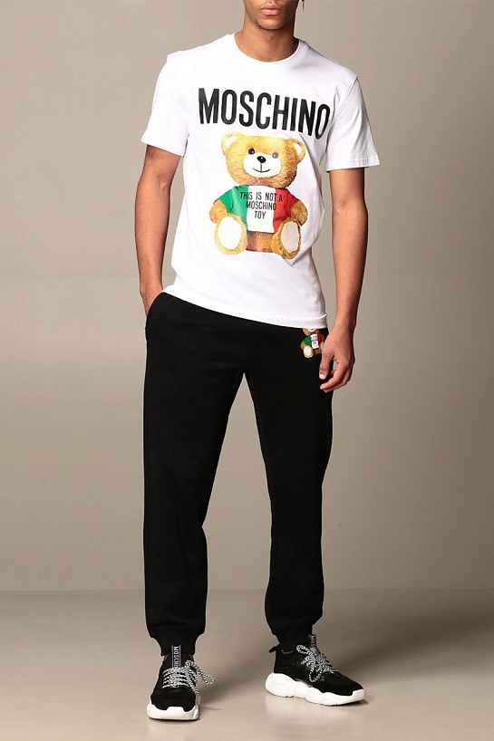 Мужская белая футболка Moschino Couture Bear Toy