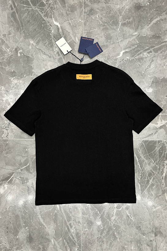 Чёрная оверсайз футболка Louis Vuitton logo-print