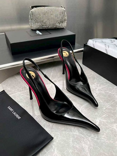 Женские кожаные туфли на каблуке Yves Saint Laurent premium   