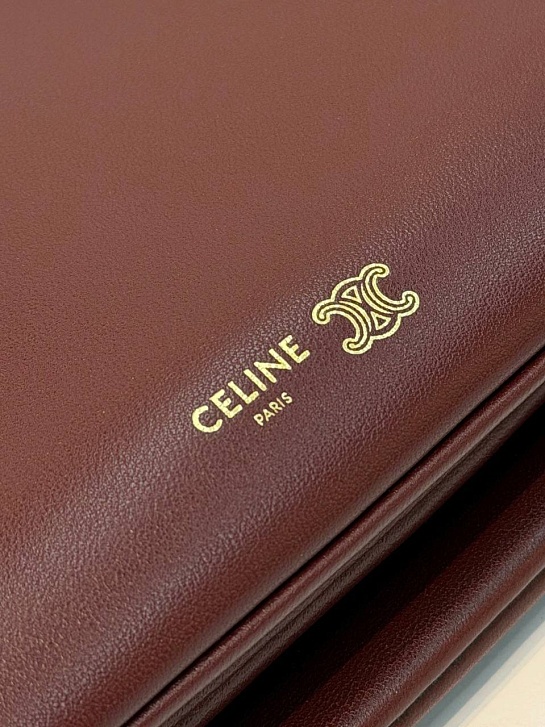 Кожаная сумка Celine Trio Flap premium 22.5x13x3.5 см