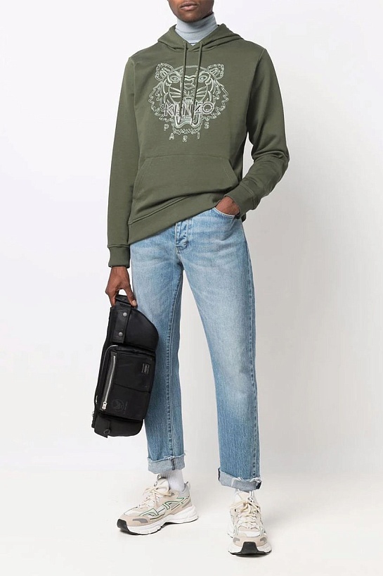 Зелёное худи Kenzo Tiger Head embroidered