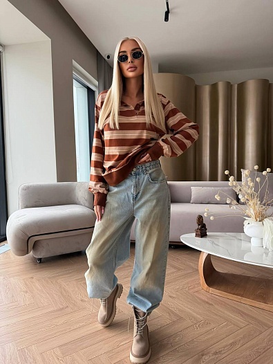 Женское поло с длинным рукавом MIU MIU premium   