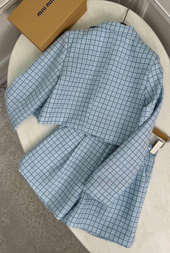 Женский костюм в клетку MIU MIU premium - Blue