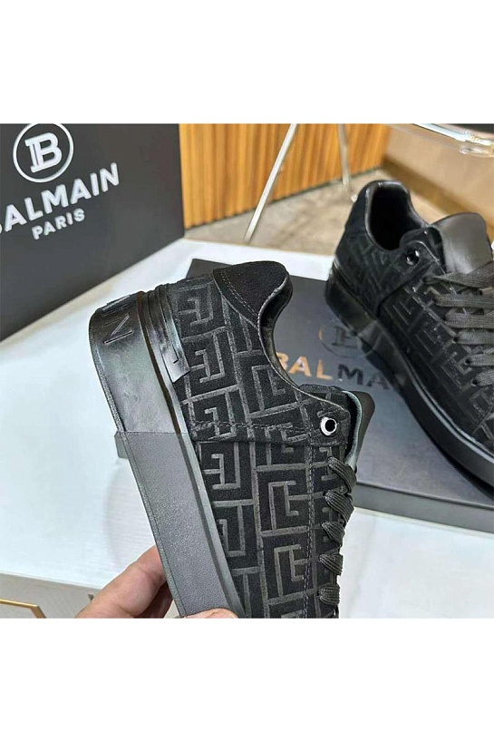 Мужские кроссовки Balmain Monogram B-Court - Black