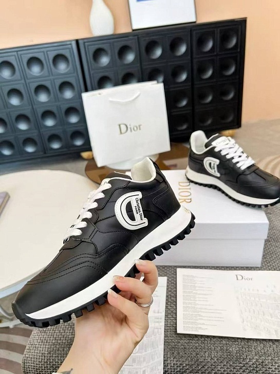 Женские чёрные кроссовки Dior C'est