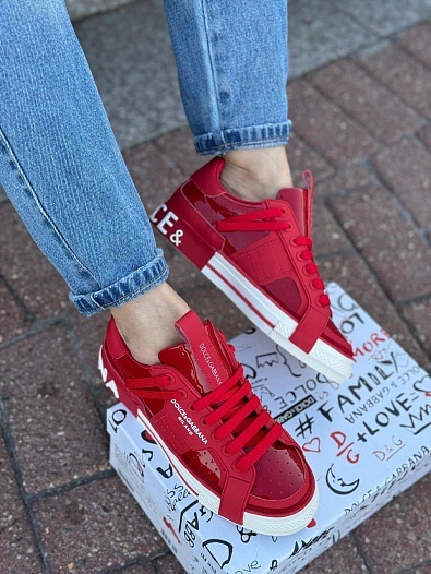Женские кроссовки Dolce & Gabbana Custom 2.Zero - Red   