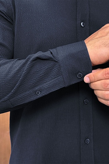 Мужская тёмно-синяя рубашка Etro Pegasus logo   