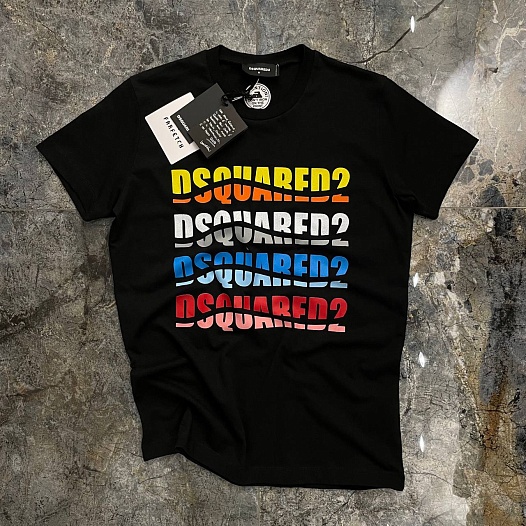 Мужская чёрная футболка Dsquared2 Color Wave   