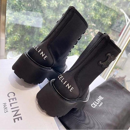 Женские ботинки Celine чёрного цвета