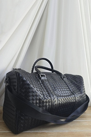 Кожаная дорожная сумка Bottega Veneta Intrecciato Duffle 50x20 см   