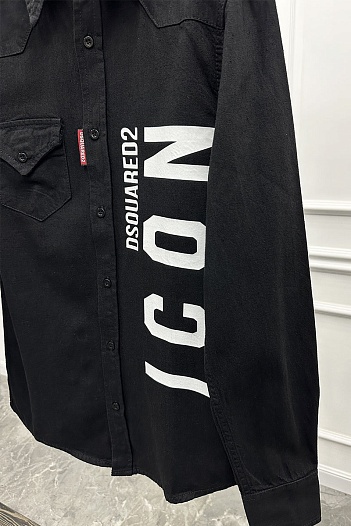 Мужская джинсовая рубашка Dsquared2 "ICON" - Black   