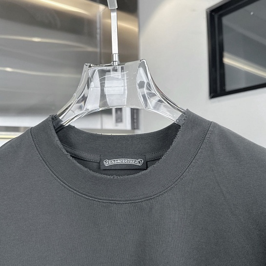 Серая оверсайз футболка Chrome Hearts Premium