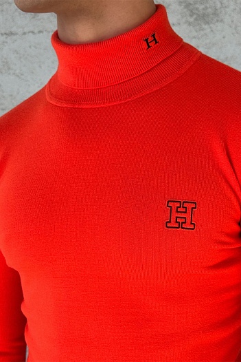 Мужская оранжевая водолазка Hermes Premium   