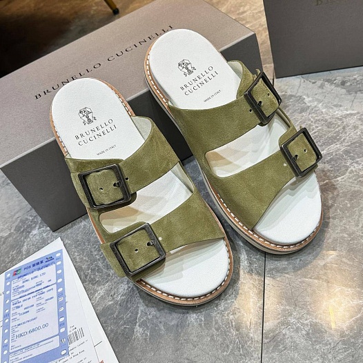 Замшевые шлёпанцы Brunello Cucinelli Urban   