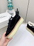 Женские замшевые кроссовки с мехом Prada premium - Black