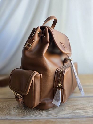 Кожаный рюкзак MIU MIU 30x25 см - Brown   