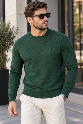 Мужская зелёная кофта Armani Exchange   
