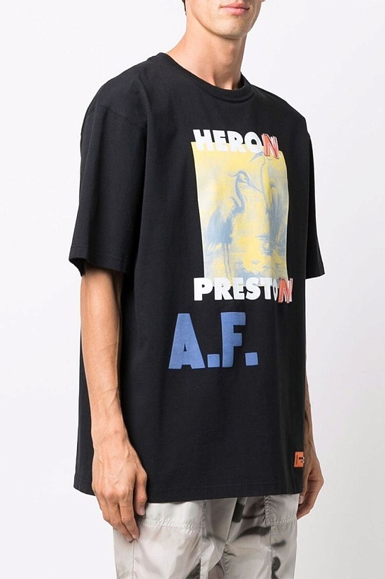 Чёрная оверсайз футболка Heron Preston A.F. Authorized