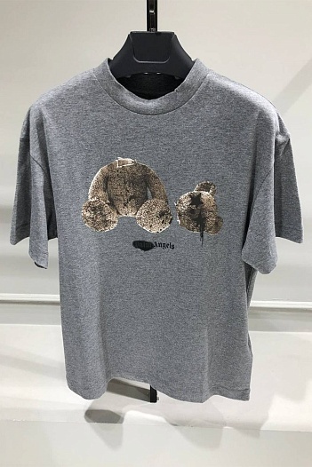 Мужская оверсайз футболка Palm Angels "Teddy Bear" - Grey   