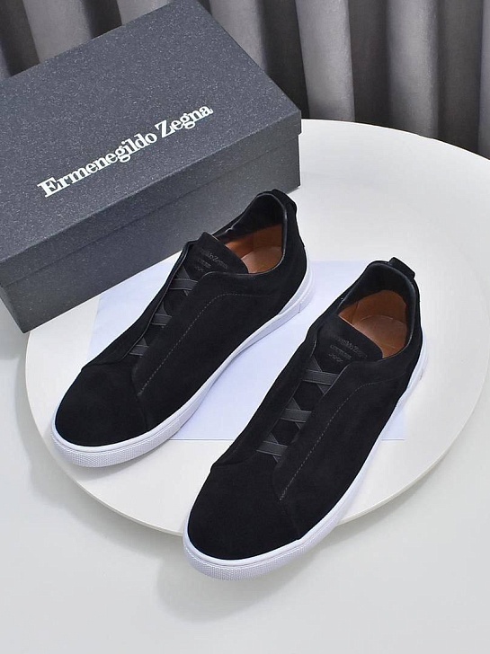 Мужские кроссовки Ermenegildo Zegna Triple Stitch - Black