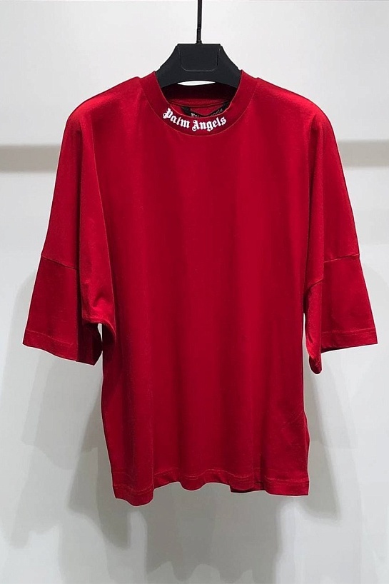 Красная оверсайз футболка Palm Angels