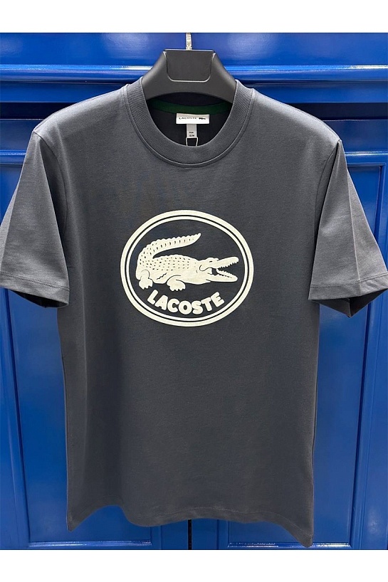 Серая футболка Lacoste logo-print