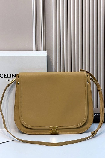 Кожаная сумка Celine Soft Triomphe Besace premium 34x25x13 см   
