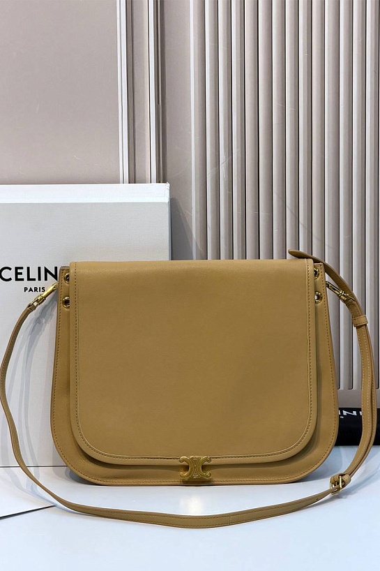 Кожаная сумка Celine Soft Triomphe Besace premium 34x25x13 см