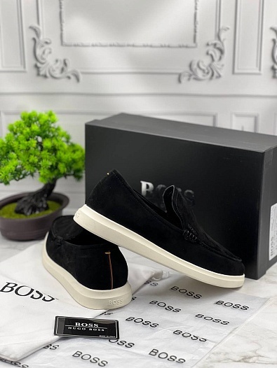 Мужские замшевые лоферы Hugo Boss Randy - Black   